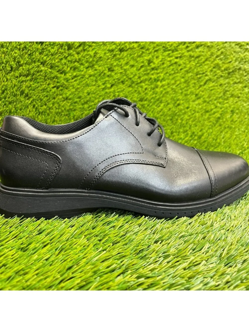 Nunn Bush Kore Pro Mens Size 8.5 Triple Black Classic Cap Toe Oxford Dress Shoes